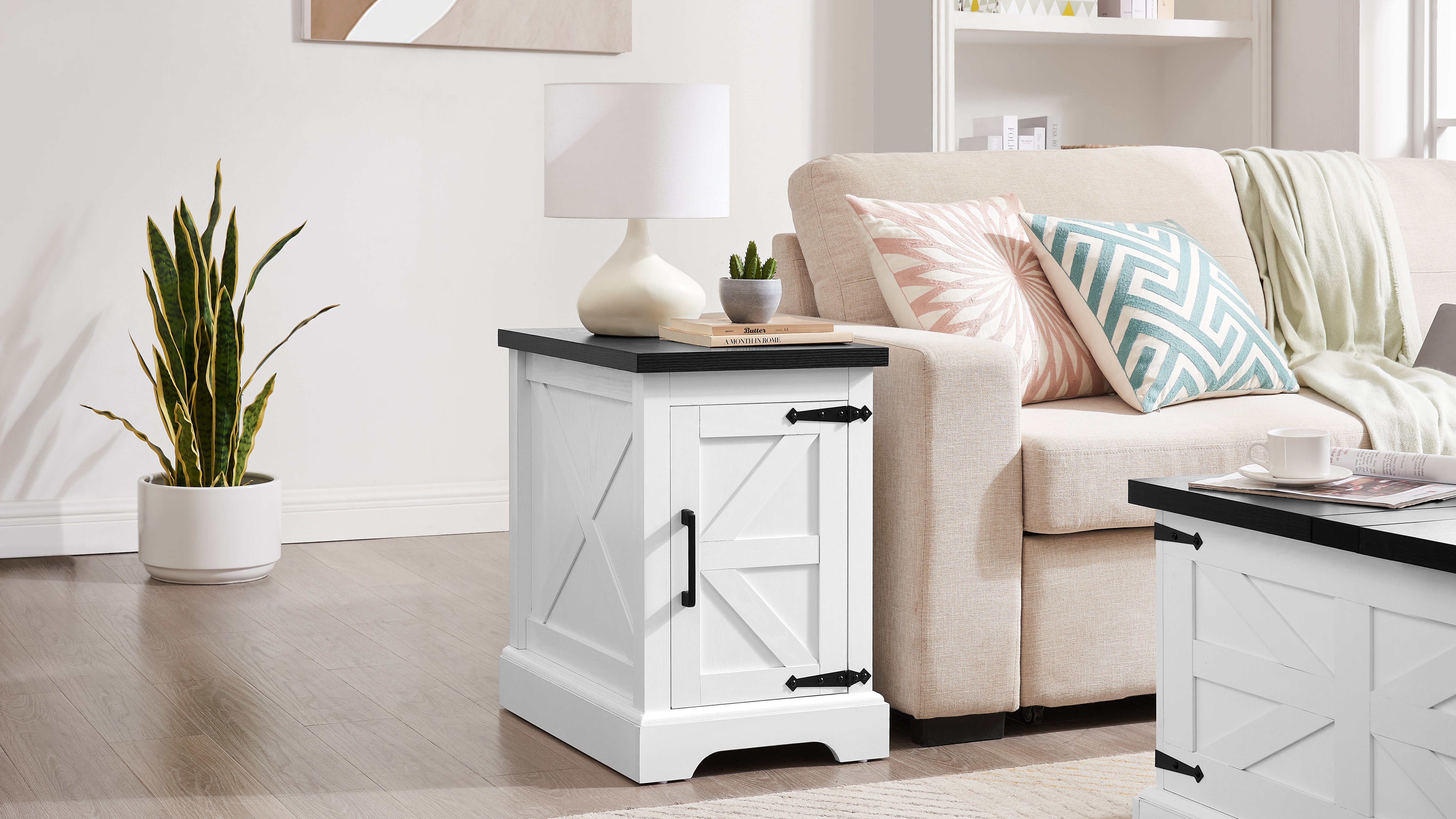 Table basse et table d'appoint de style ferme Table centrale de style grange Table de cocktail rustique avec plateau relevable à charnière et table d'appoint