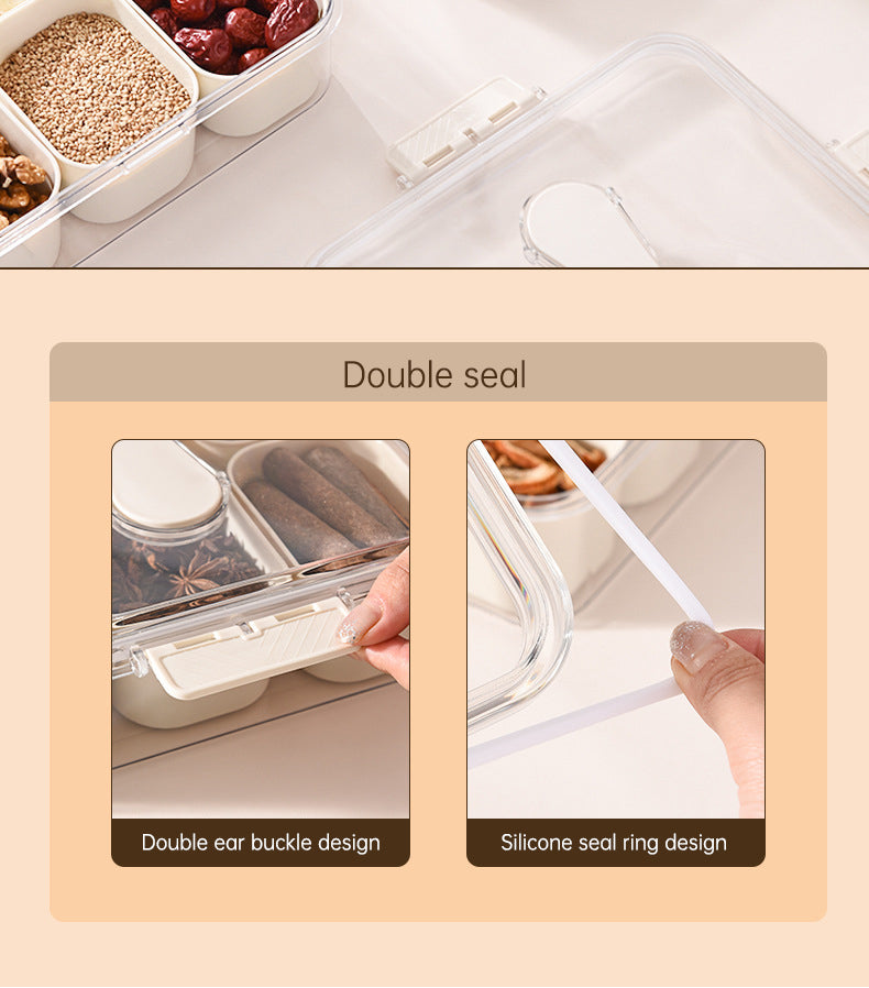 Boîte de rangement hermétique pour snacks avec compartiments pour 9 pièces, plateau à légumes en plastique avec couvercle et poignée