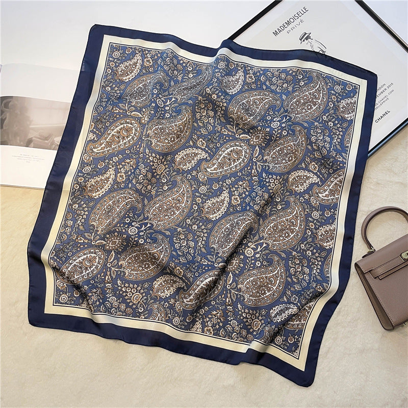 Foulards imprimés rétro noix de cajou foulards de tempérament polyvalents petits foulards carrés pour femmes foulards décoratifs