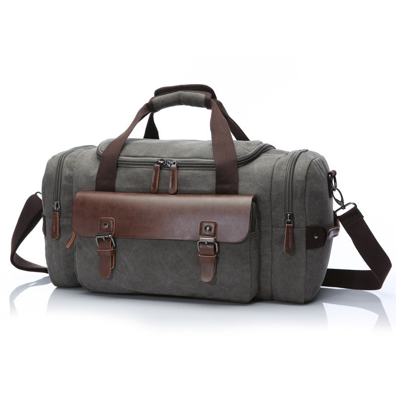 Sac fourre-tout décontracté vintage de grande capacité, sac de voyage en cuir synthétique et toile