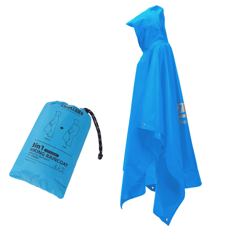 Poncho de pluie imperméable 3 en 1 pour l'extérieur : moto, camping, randonnée et voyage