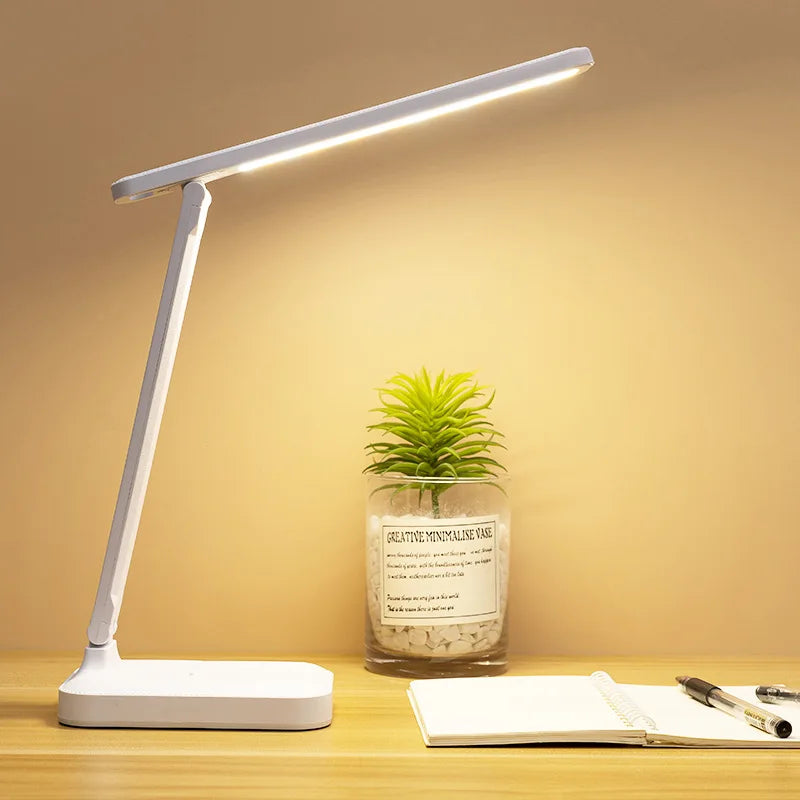 Lampe de bureau à LED avec protection des yeux, variateur tactile, réglage de la couleur, chargement, chevet, lecture