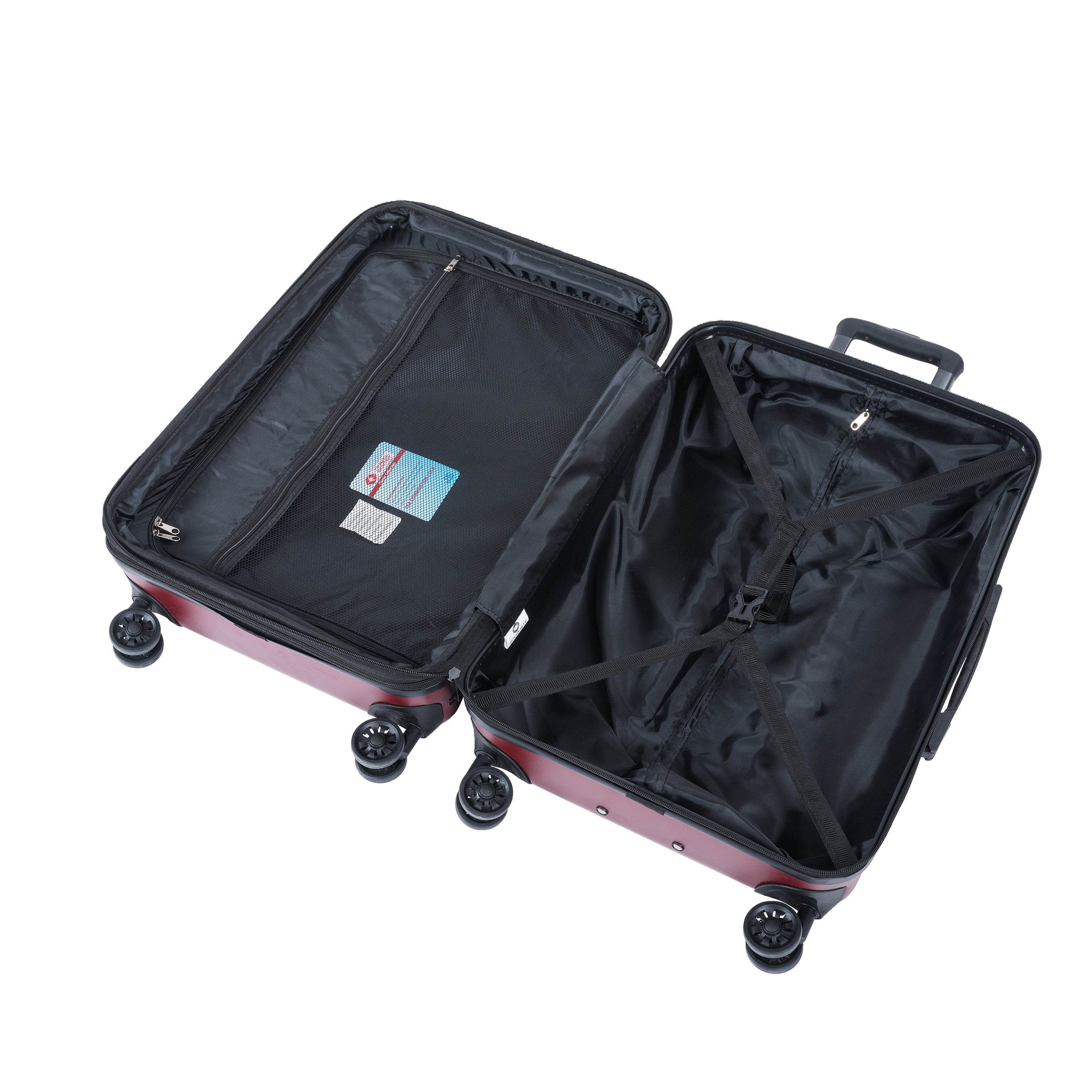 Ensemble de bagages extensibles, nouveau modèle, ABS et PC, 3 pièces, avec roulettes pivotantes, serrure TSA légère (20/24/28), rouge