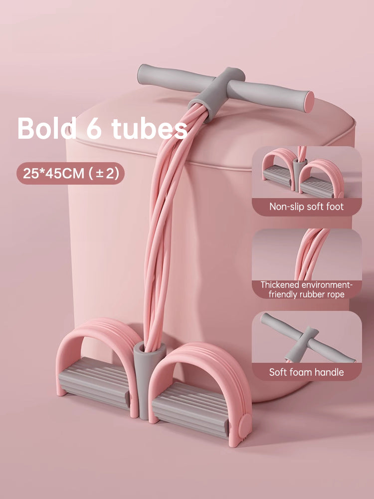 Bandes élastiques de résistance à 6 tubes pour pédales, exercices de fitness, abdominaux, bandes élastiques