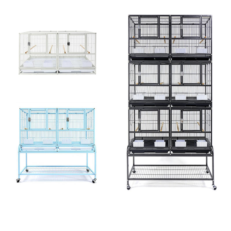 Cage d'élevage pour grands groupes d'oiseaux, cage à perroquets à trois niveaux, grande cage assortie, cage Xuanfeng en peau de tigre et pivoine