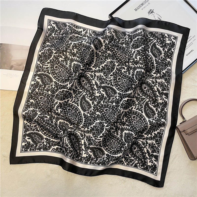 Foulards imprimés rétro noix de cajou foulards de tempérament polyvalents petits foulards carrés pour femmes foulards décoratifs