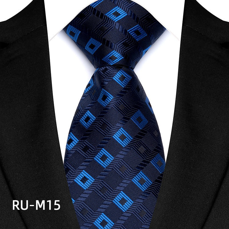 Cravate de costume pour homme à rayures haute densité et petites fleurs