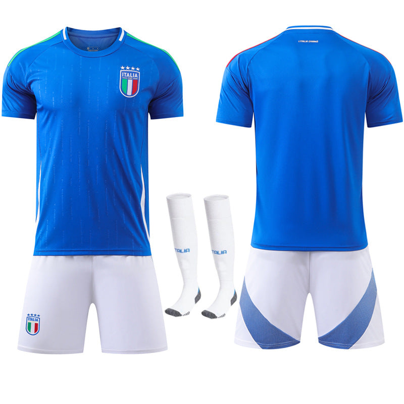 Maillot de football domicile Italie Coupe d'Europe n° 14 Chiesa 18 Barella équipe nationale