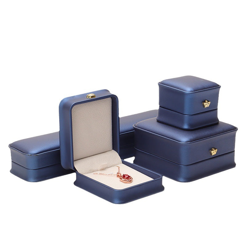 Boîte à bijoux en cuir PU avec couronne de serrage à la taille, boîte-cadeau pour bijoux haut de gamme, boîte à bagues