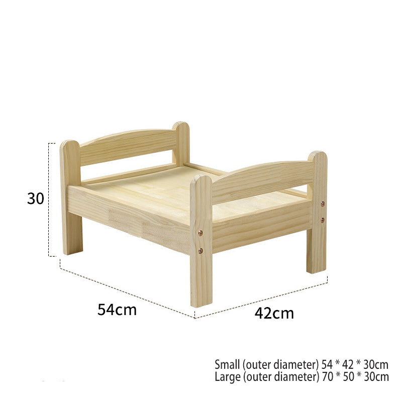 Filet de lit pour animal de compagnie en bois massif, nid pour chat rouge, panier pour chien, été et hiver, du sol au sol, panier pour chat en bois amovible et lavable