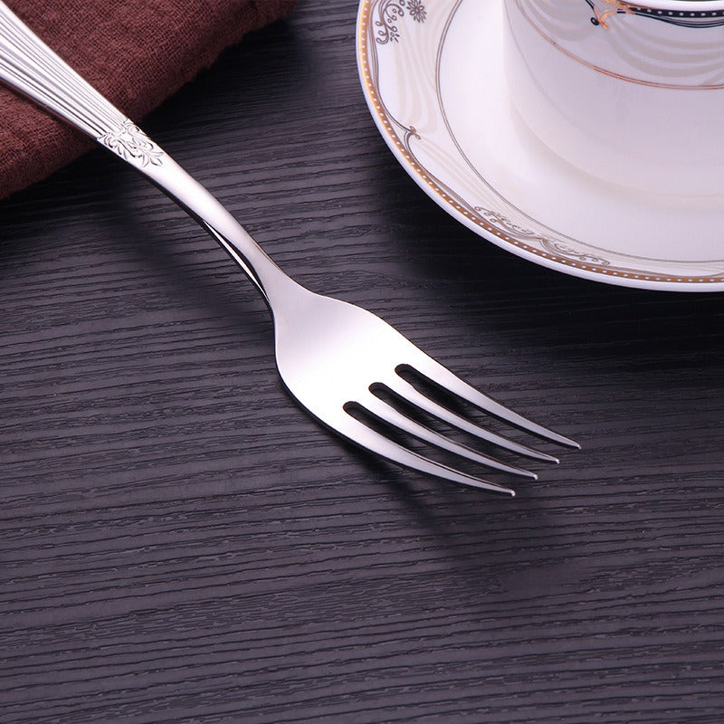 304 stainless steel knife, fork, spoon, hotel Western tableware, steak knife, fork, dessert spoon, fork, 4 piece set