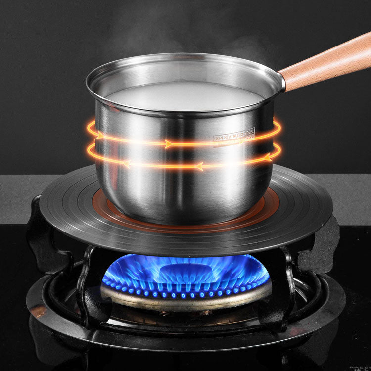 Pot à lait en acier inoxydable 304, pot à nouilles instantanées, petit pot à soupe avec poignée en bois pour dortoir, pot à lait chauffant pour bébé