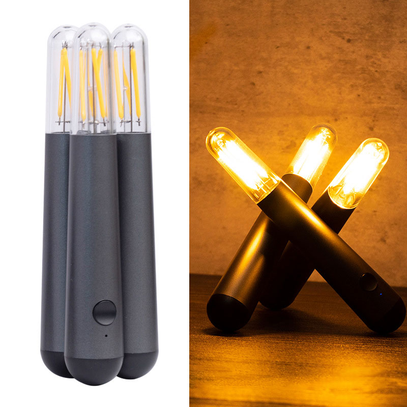 Veilleuse LED de bureau, chargement USB, créative, décoration de bar, portable, pliable, éclairage d'ambiance pour camping en plein air