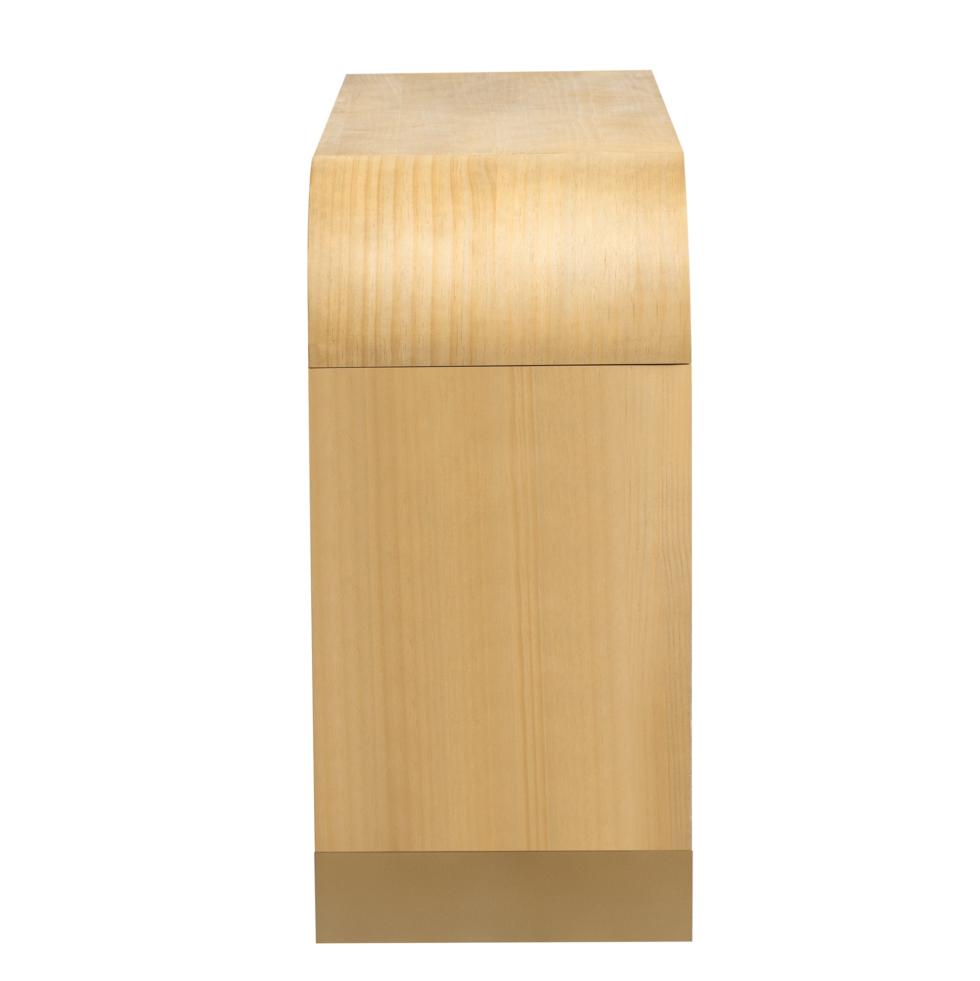 U-STYLE four door curved corner design wavy door panel cabinet with adjustable shelves