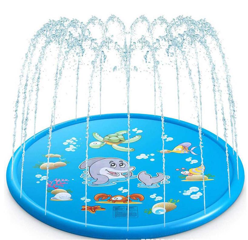 Tapis de jeu d'eau gonflable pour enfants, 170 cm, pour la plage, la pelouse, la piscine, l'extérieur