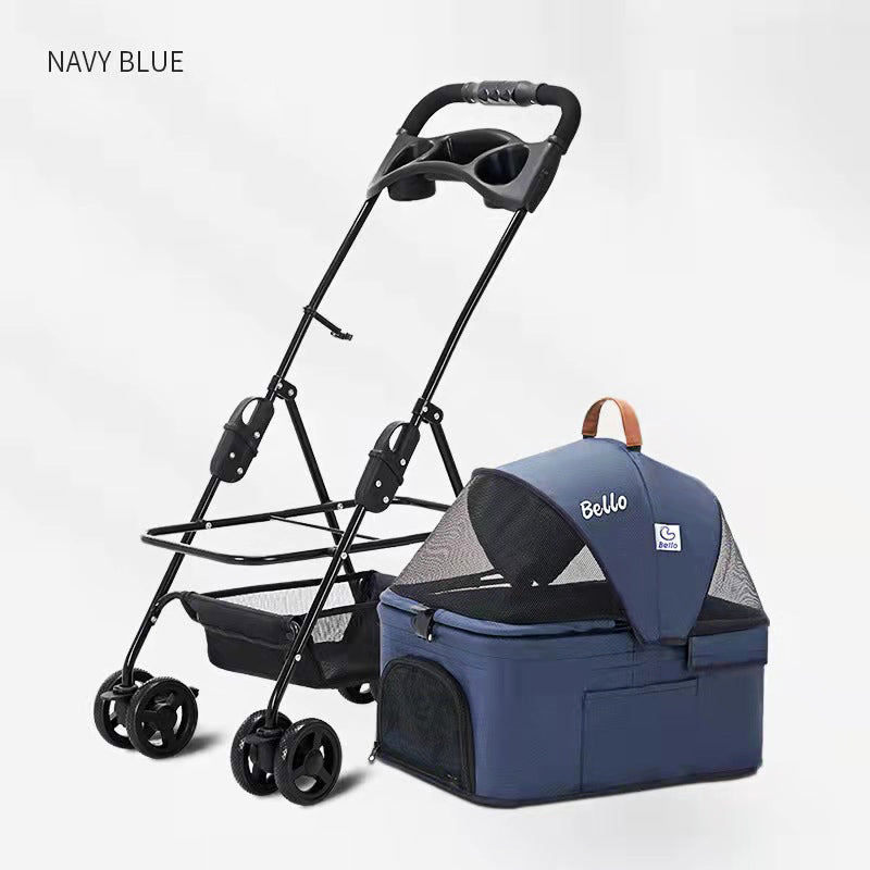 Poussette pour chien et chat, pliable et empilable, idéale pour promener le chien et les chats