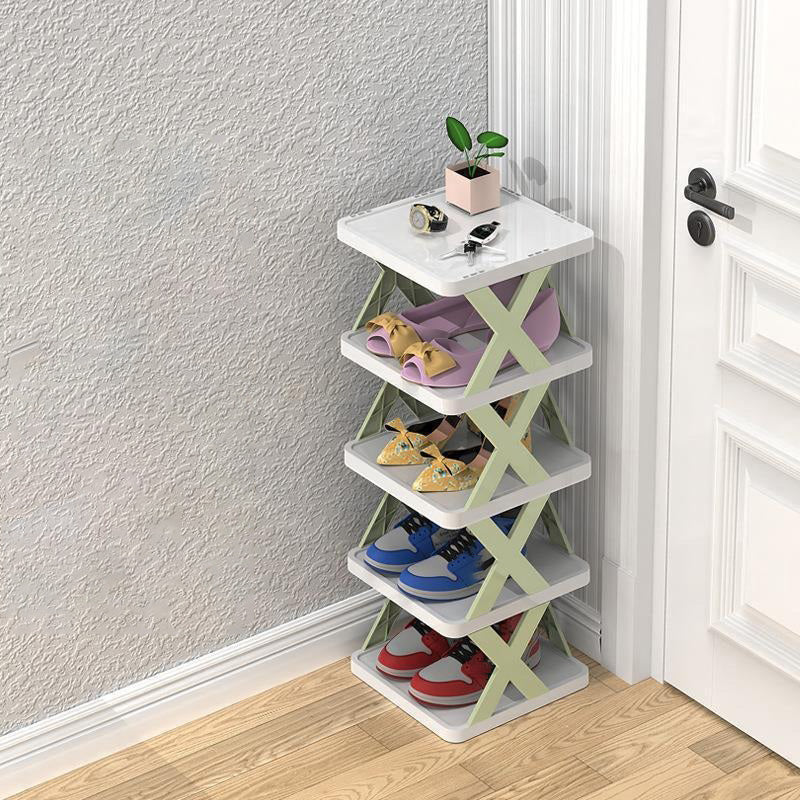 Étagère à chaussures simple couloir armoire à chaussures de rangement étroite pliable et facile à utiliser étagère à chaussures multifonctionnelle anti-poussière