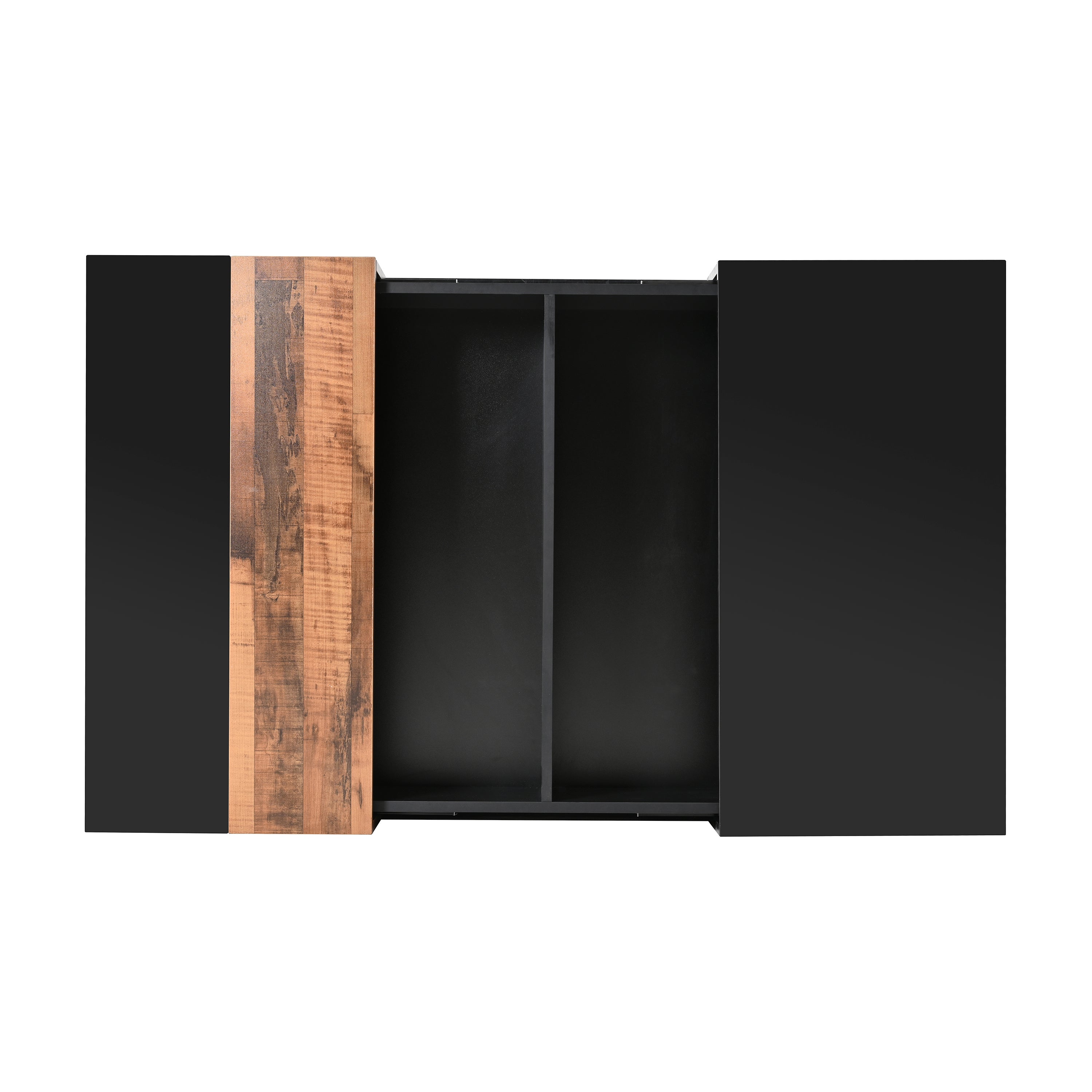 ON-TRANS 31,4 pouces x 31,4 pouces avec plateau coulissant, table centrale haute brillance, espace de rangement caché noir
