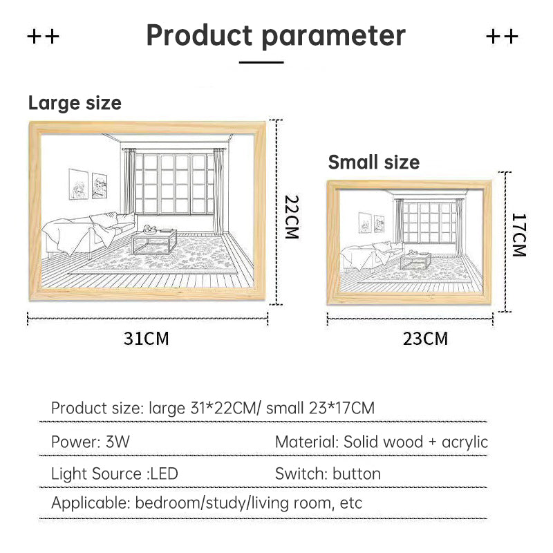 Lampe de lune à LED avec peinture lumineuse animée Kyojuro Rengoku Kimetsu Demon Slayer, cadre photo pour décoration murale de chambre, cadeaux Hoom Deco No Yaiba