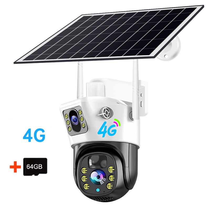 V380PRO 4G Solar Camera 4MP Dual Lens Home Security Camera With Solar Panel