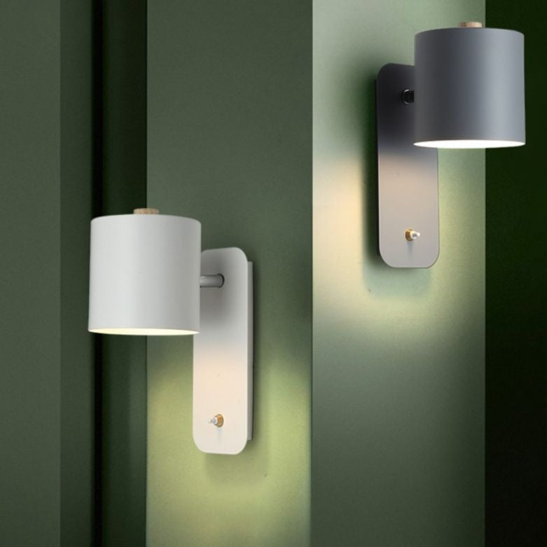 Lampe de chevet nordique pour chambre à coucher, lampe murale pour bureau, salle à manger, couloir avec interrupteur, lampe murale macaron LED, lampe murale minimaliste