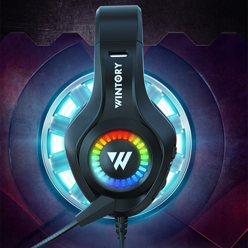 Casque de jeu monté sur la tête, écouteurs filaires lumineux pour e-sports, téléphones portables, ordinateurs, casques d'ancrage cool