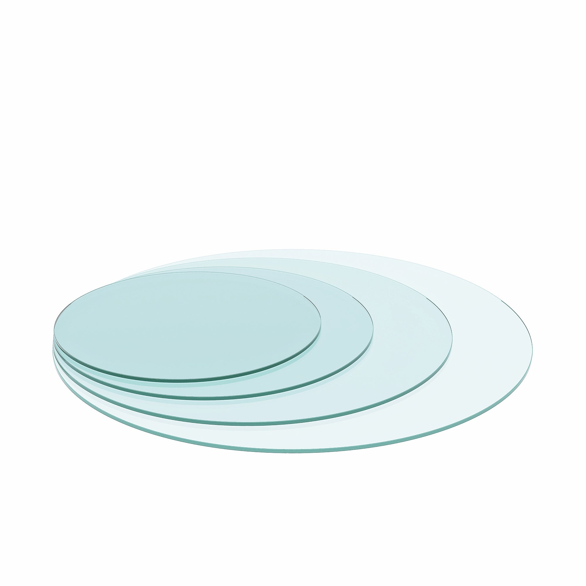 Plateau de table rond en verre trempé transparent de 91 cm (36 po) d'épaisseur, bord plat poli