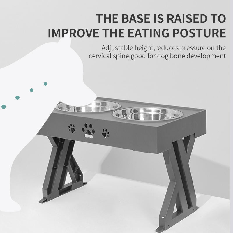 Gamelle pour animaux de compagnie, gamelle pour chien, gamelle pour animaux de compagnie, gamelle en acier inoxydable, gamelle pliable avec table élévatrice