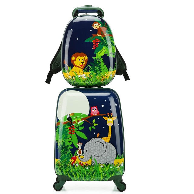 Letrend Ensemble de valises à roulettes pour enfants avec motif animal mignon