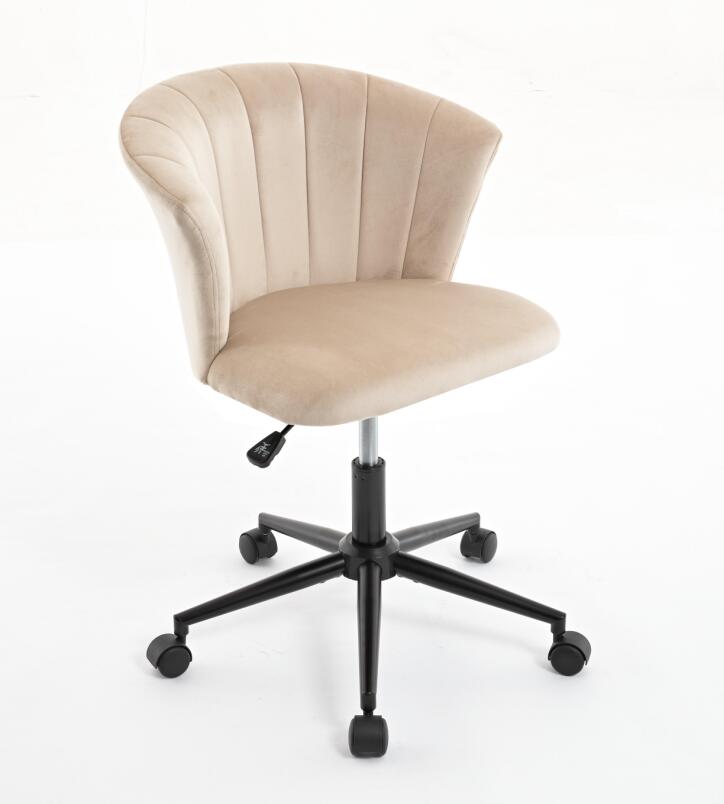 Chaise de bureau pivotante en velours en forme de fleur pour la maison, le bureau ou la chambre à coucher