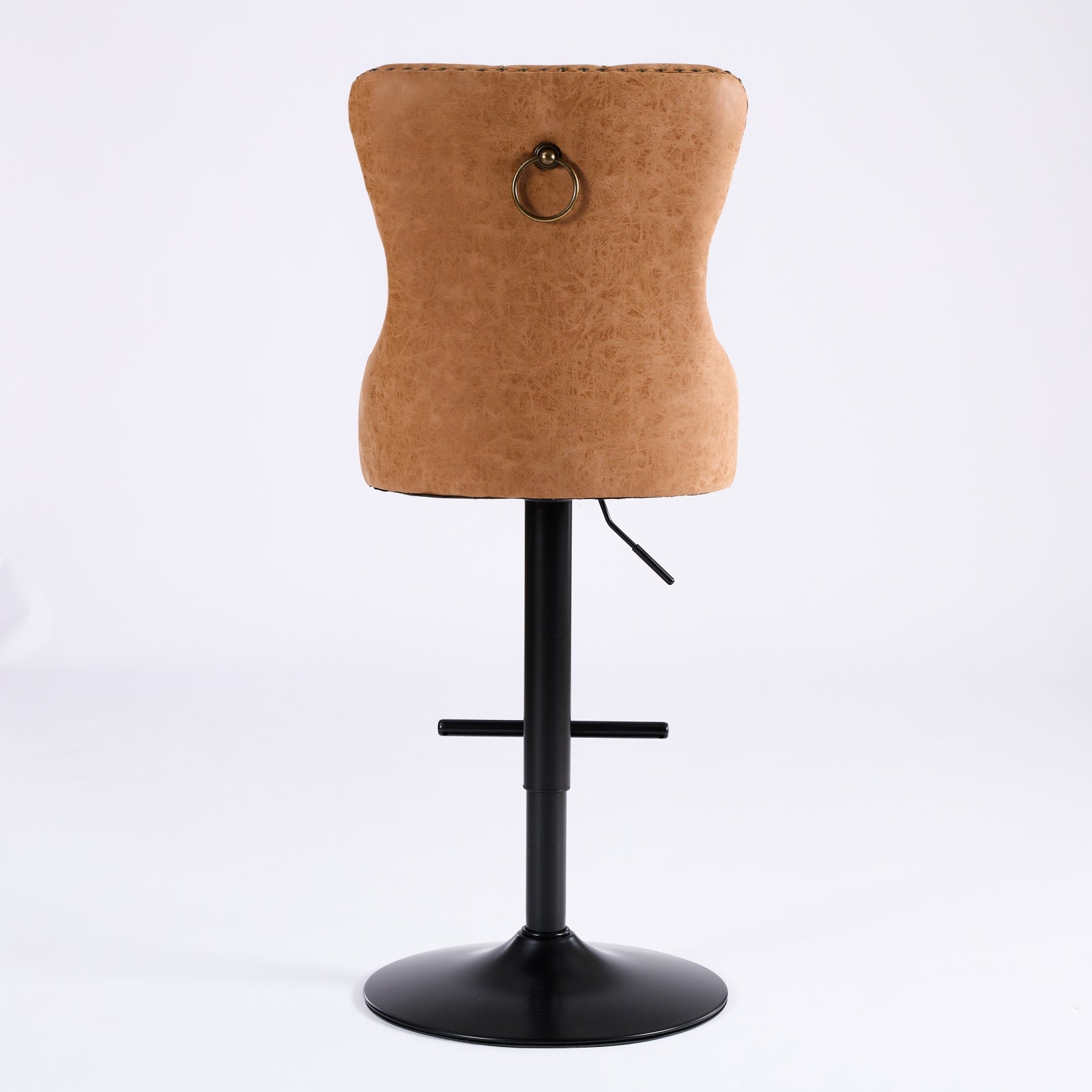 Tabouret de bar rotatif vintage en PU, hauteur d'assise réglable de 25 à 33 pouces, tabouret de bar moderne (orange, ensemble de 2 pièces)