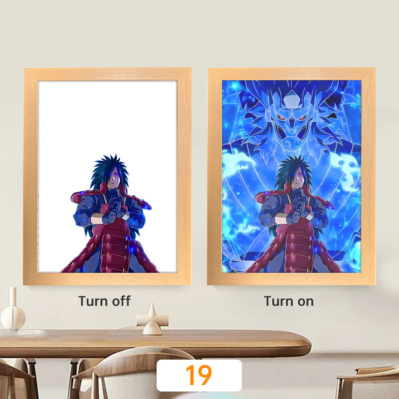 Lampe de lune à LED avec peinture lumineuse animée Kyojuro Rengoku Kimetsu Demon Slayer, cadre photo pour décoration murale de chambre, cadeaux Hoom Deco No Yaiba