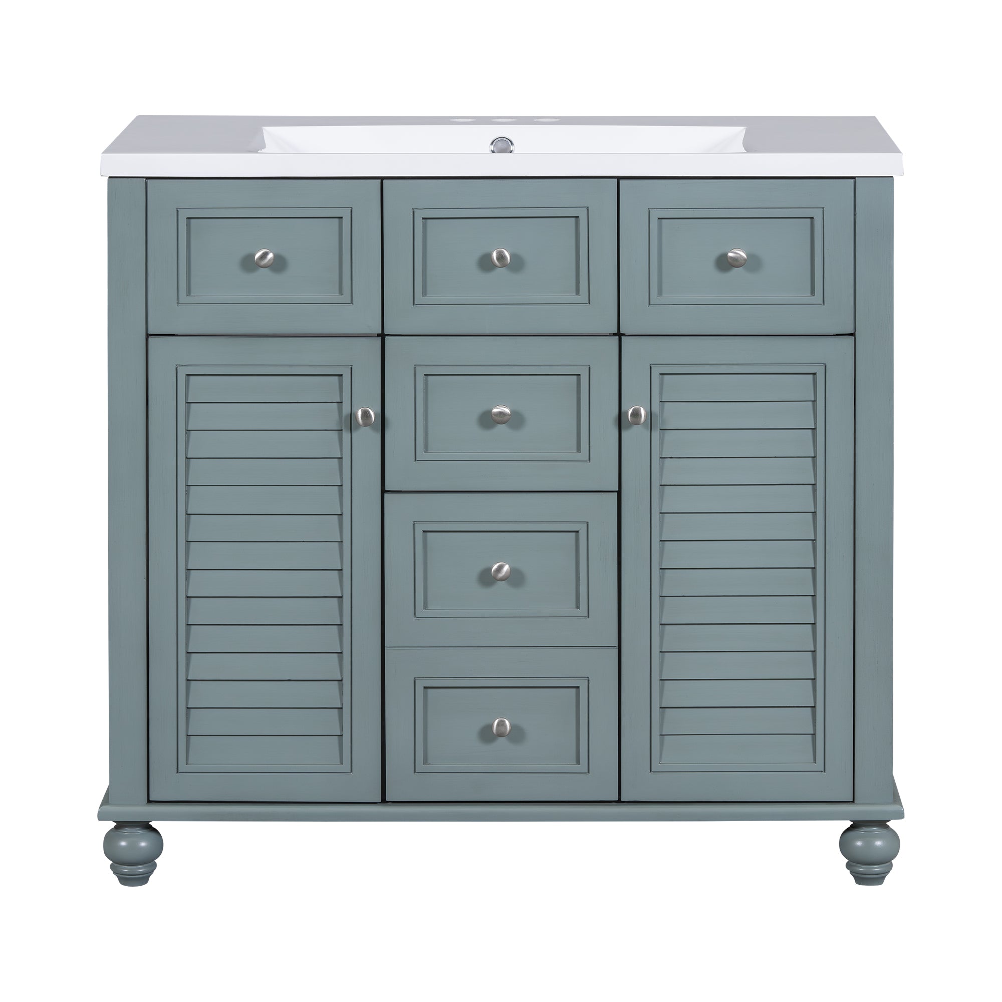 Armoire à miroir moderne de 36 pouces avec étagères réglables, 2 portes à fermeture douce et 6 organisateurs de portes d'armoire de rangement à tiroirs