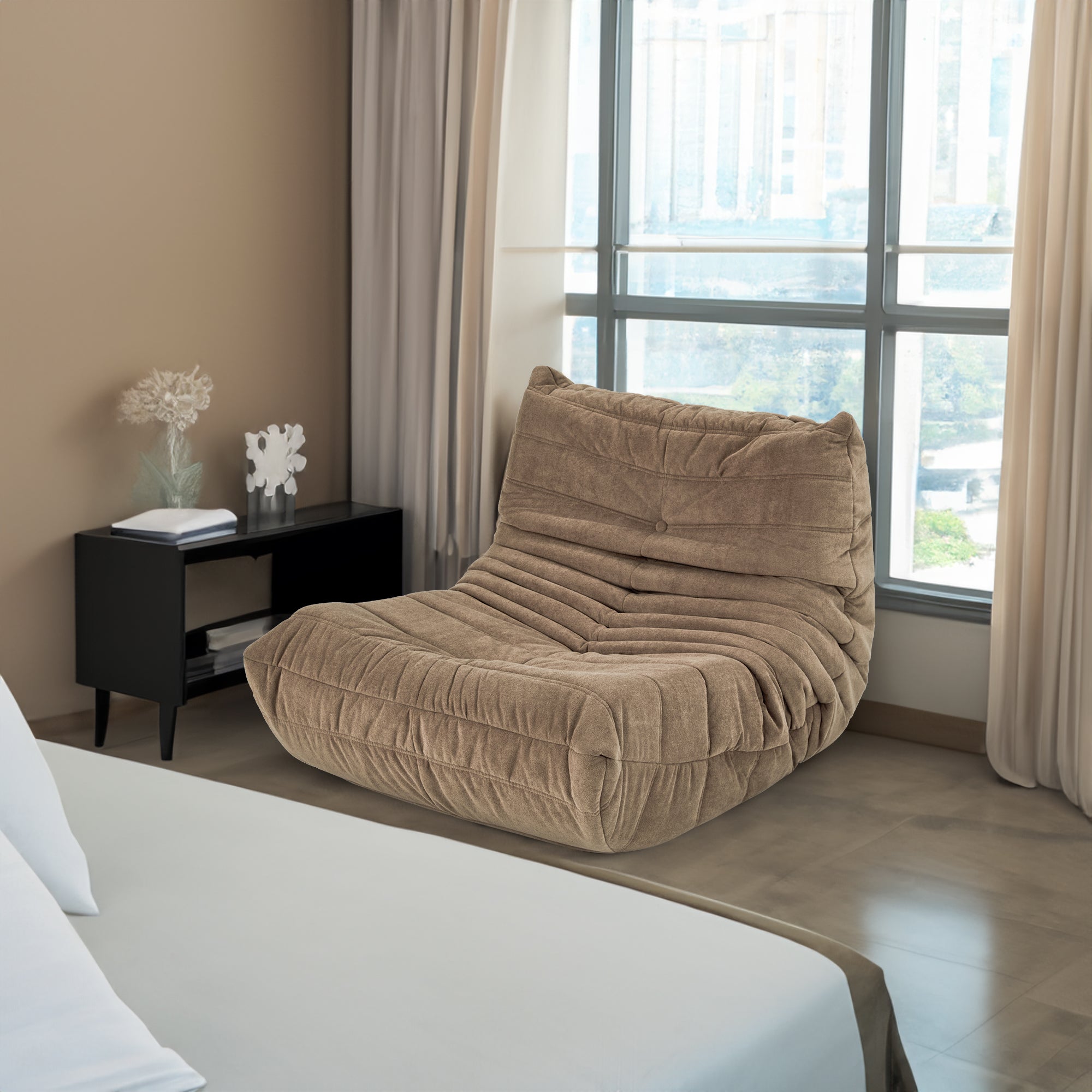 Canapé de sol, fauteuil poire pour adultes, fauteuil poire au coin du feu, fauteuil en mousse à mémoire de forme pour la maison, le bureau, l'appartement ou la salle de jeux