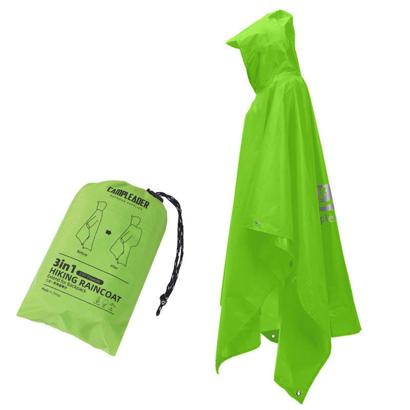 Poncho de pluie imperméable 3 en 1 pour l'extérieur : moto, camping, randonnée et voyage
