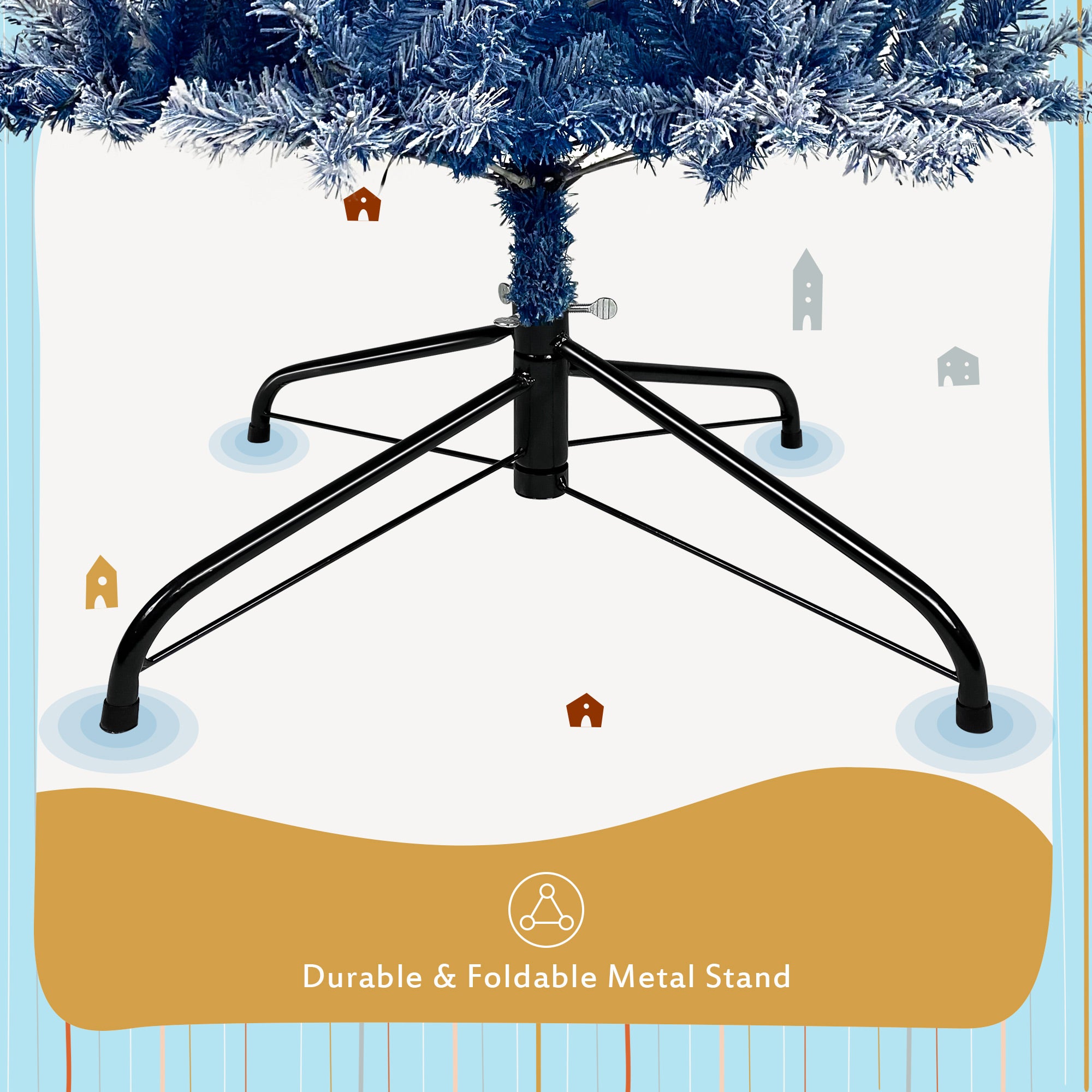 Sapin de Noël artificiel pré-allumé de 6 pieds avec chaîne à charnière, flocon de neige de sapin de Noël floqué avec 750 branches de Noël