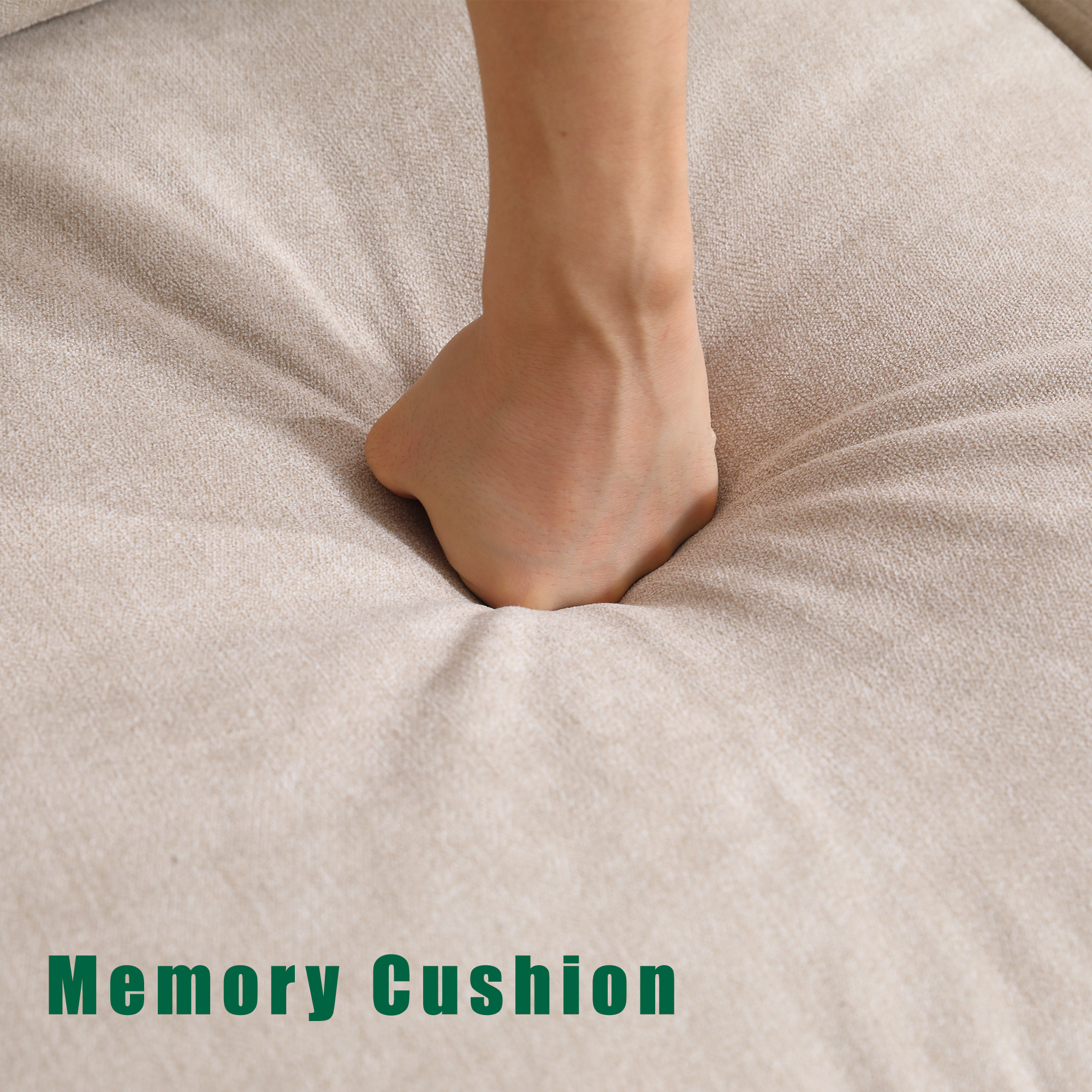 Canapé sectionnel convertible avec rangement, canapé en L, canapé quatre places, canapés sectionnels modernes en tissu lin beige