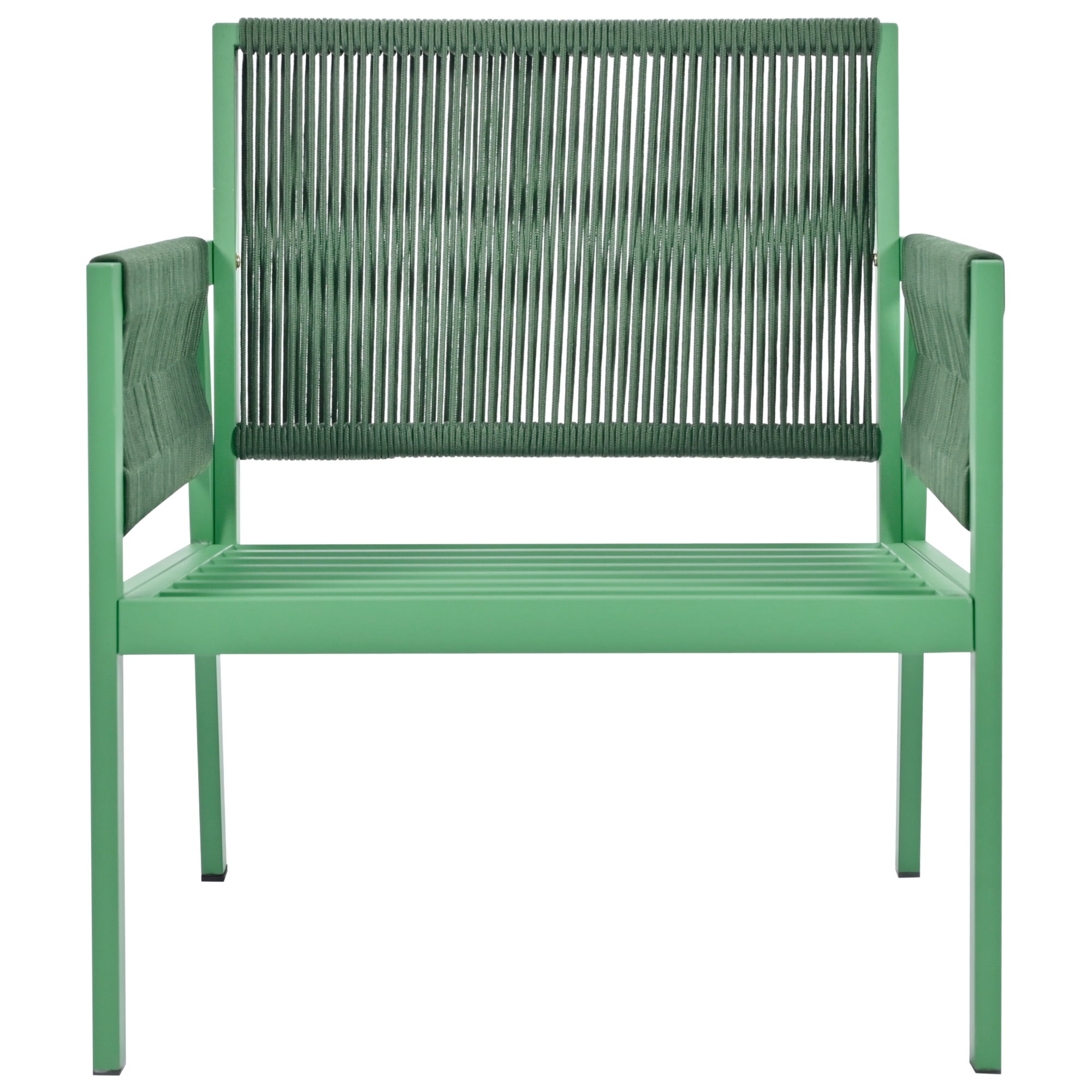 Outdoor Furniture with Tempered Glass Table, Set Deep Seating with Thick Cushion (Fluorescent Yellow & Green)