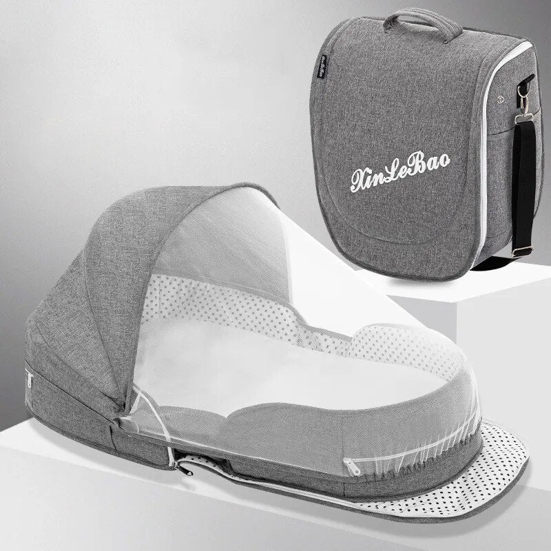 Lit bébé multifonction pliable pour nouveau-né, lit pour tout-petit, portable, protection solaire, moustiquaire, lit de camping pour nourrisson, lit de voyage