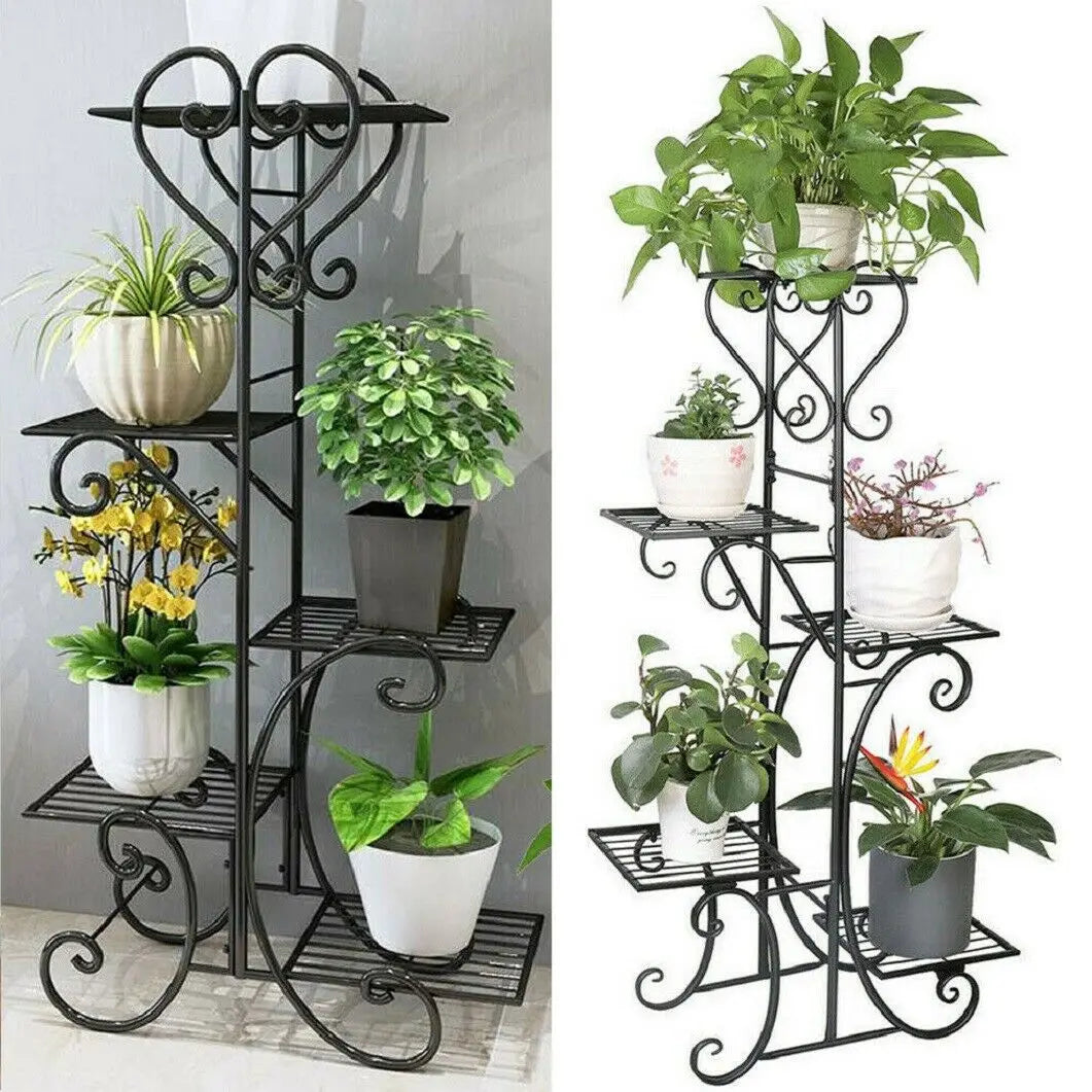 Support à plantes d'intérieur à 5 niveaux, étagère en fer pour pots de fleurs en métal, présentoir pour extérieur