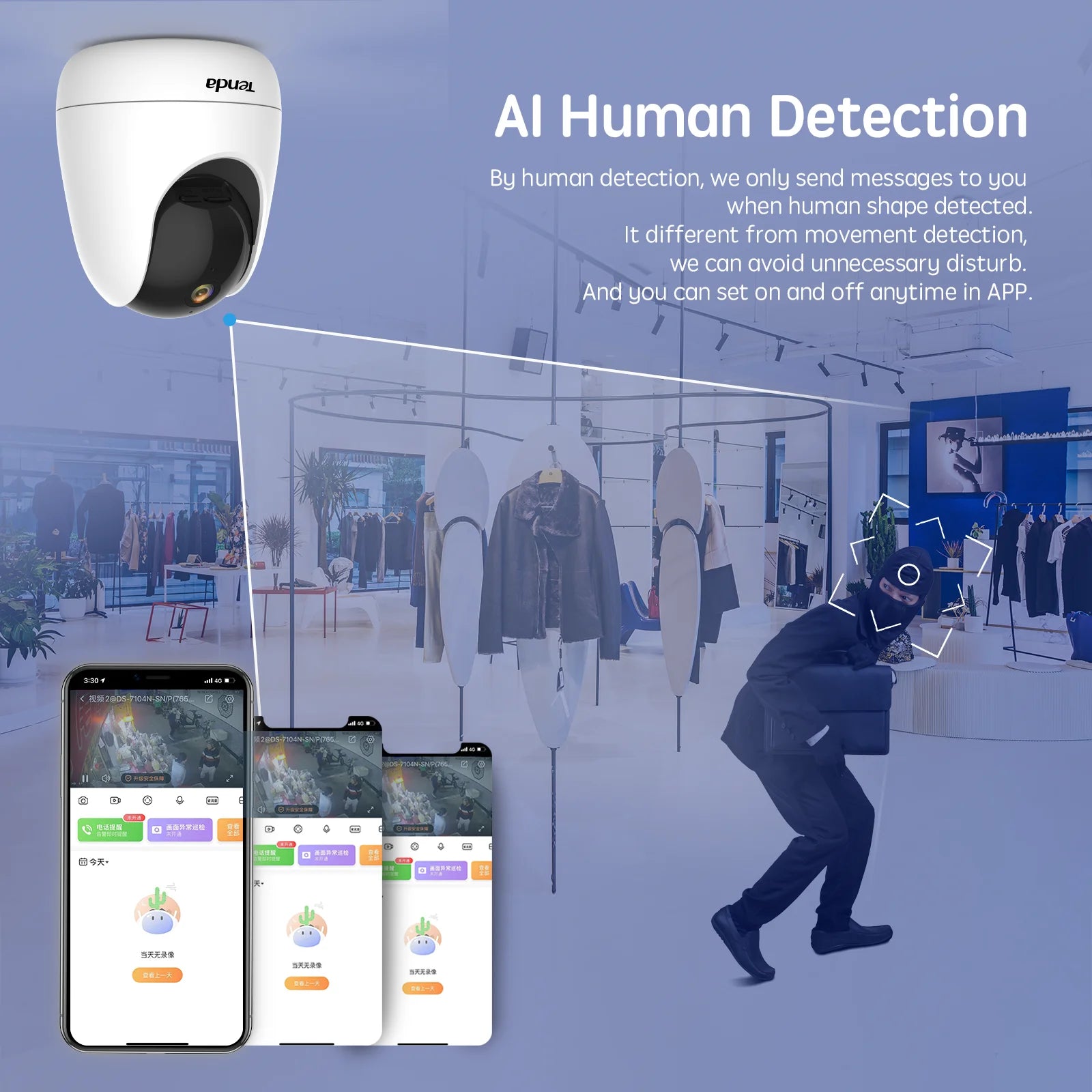 Caméra de surveillance Tenda CP3 1080P Full HD 2 Mpx, Wifi, IP, sécurité pour enfants, babyphone vidéo, mini caméra de sécurité