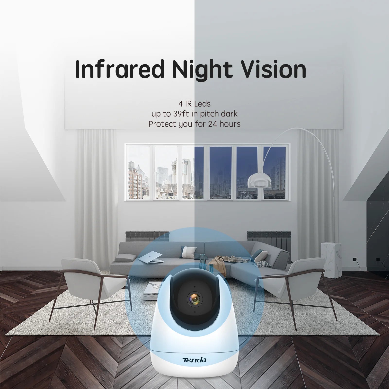 Caméra de surveillance Tenda CP3 1080P Full HD 2 Mpx, Wifi, IP, sécurité pour enfants, babyphone vidéo, mini caméra de sécurité