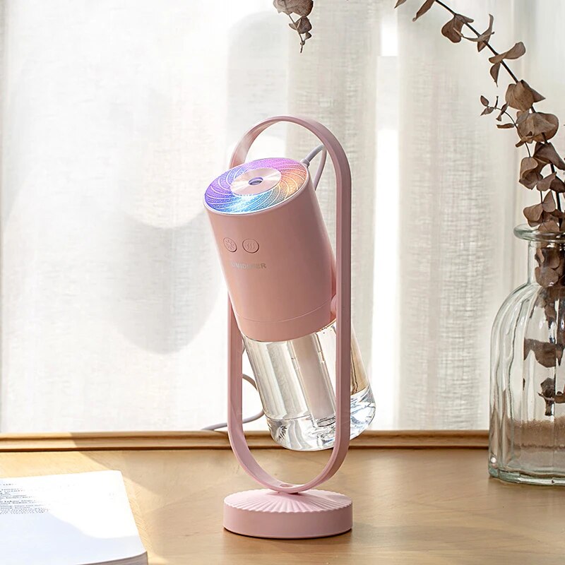 Mini veilleuse atomisante USB avec humidificateur et projection colorée pour chambre à coucher