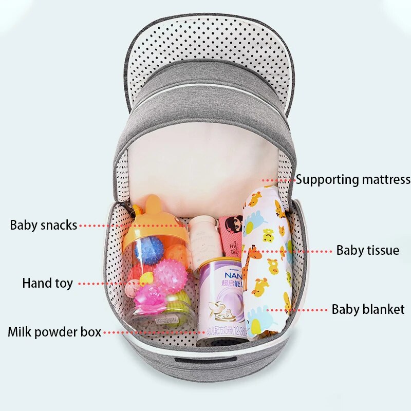 Lit bébé multifonction pliable pour nouveau-né, lit pour tout-petit, portable, protection solaire, moustiquaire, lit de camping pour nourrisson, lit de voyage