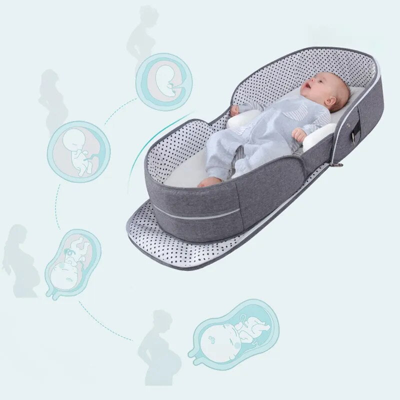 Lit bébé multifonction pliable pour nouveau-né, lit pour tout-petit, portable, protection solaire, moustiquaire, lit de camping pour nourrisson, lit de voyage
