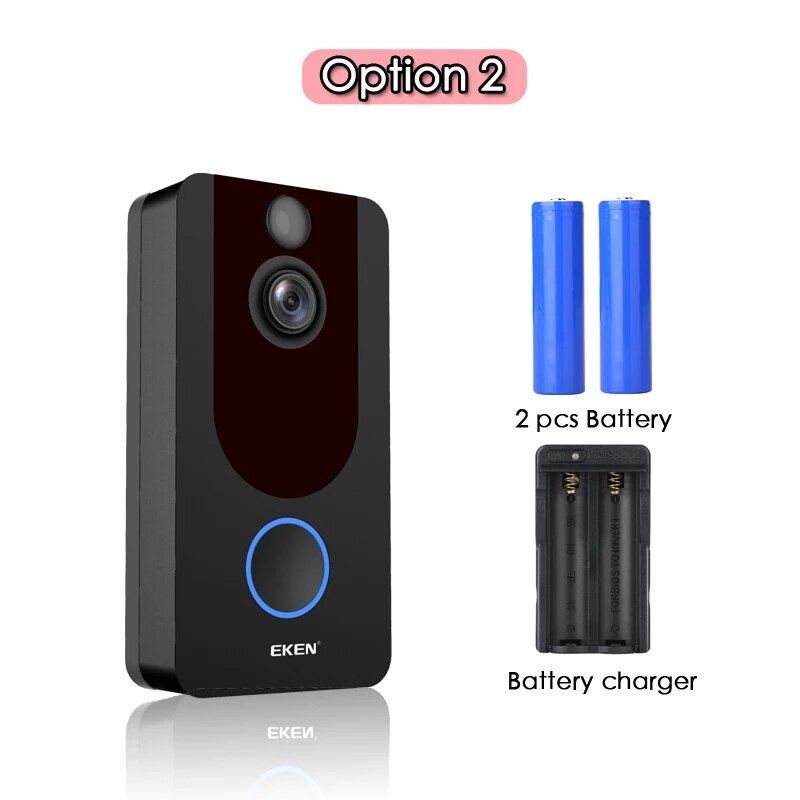 EKEN V7 HD 1080P Smart WiFi Vidéo Sonnette Caméra Interphone Visuel Vision Nocturne IP Sonnette Caméra de Sécurité Sans Fil