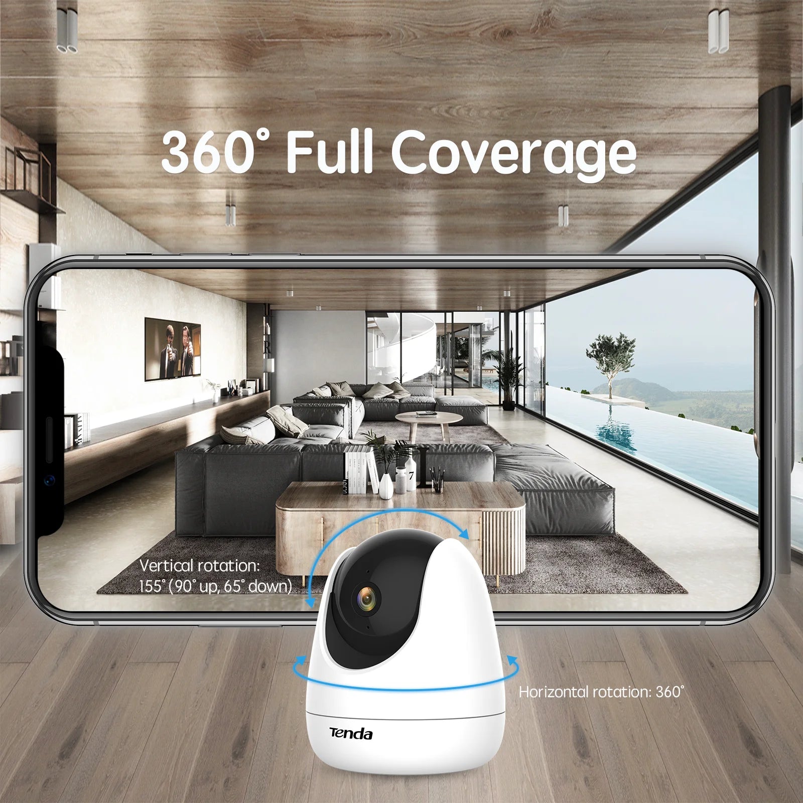 Caméra de surveillance Tenda CP3 1080P Full HD 2 Mpx, Wifi, IP, sécurité pour enfants, babyphone vidéo, mini caméra de sécurité