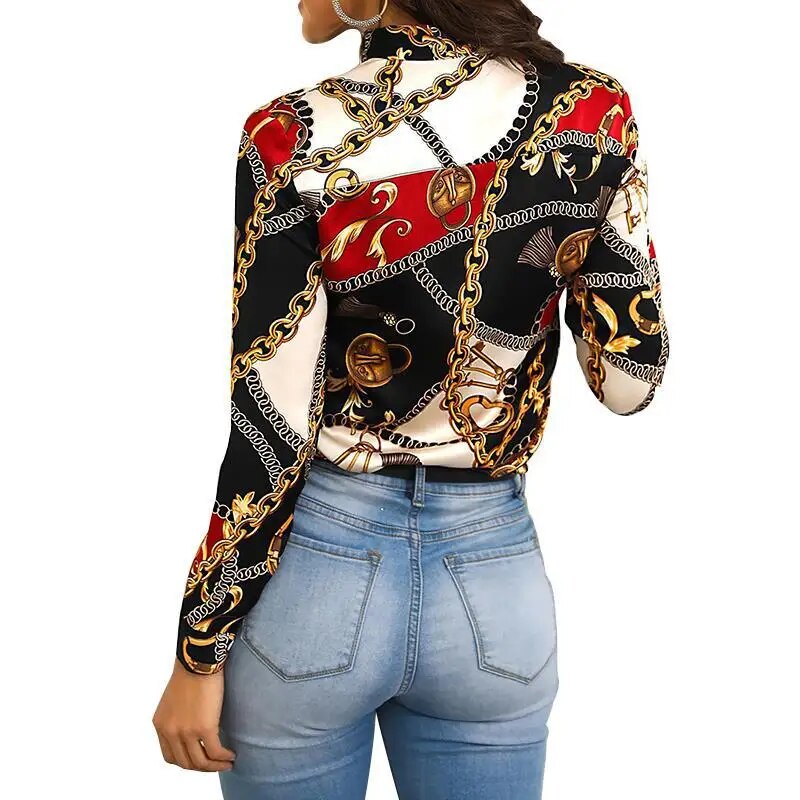Chemise à imprimé chaîne et cravate