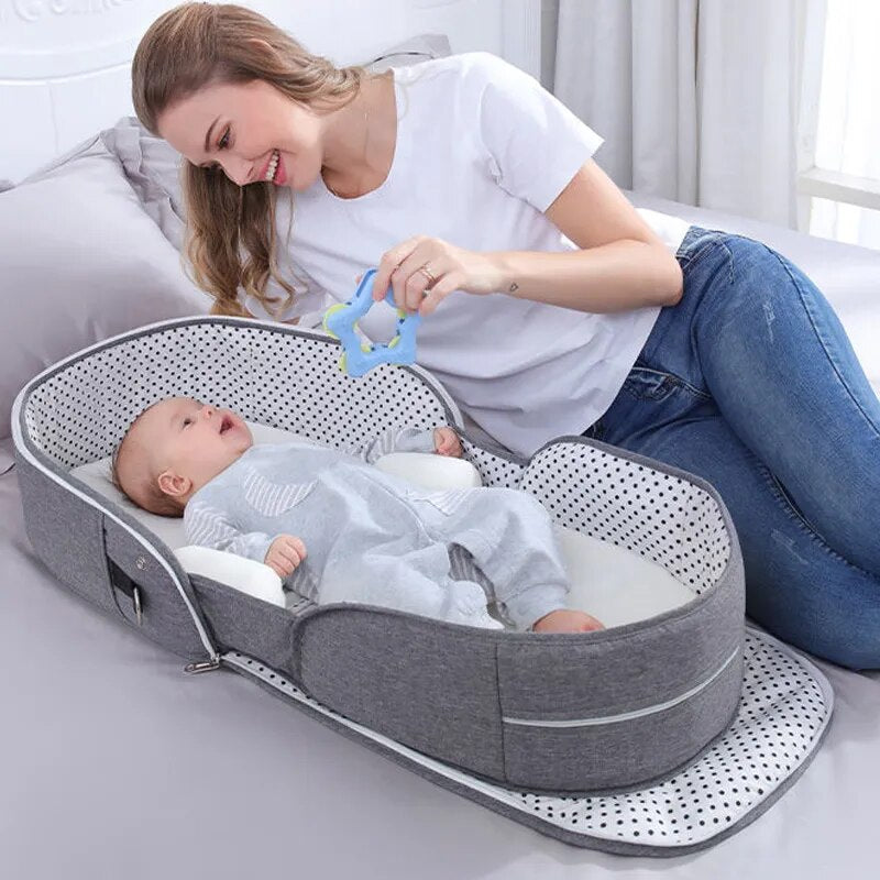 Lit bébé multifonction pliable pour nouveau-né, lit pour tout-petit, portable, protection solaire, moustiquaire, lit de camping pour nourrisson, lit de voyage
