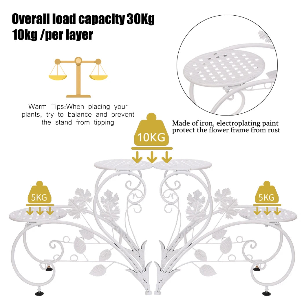 Lot de 2 supports classiques pour pots de fleurs, pour extérieur et intérieur